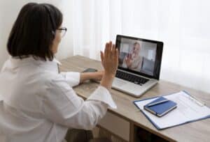 a psychiatrist meeting her patient online, massachusetts psychiatrist