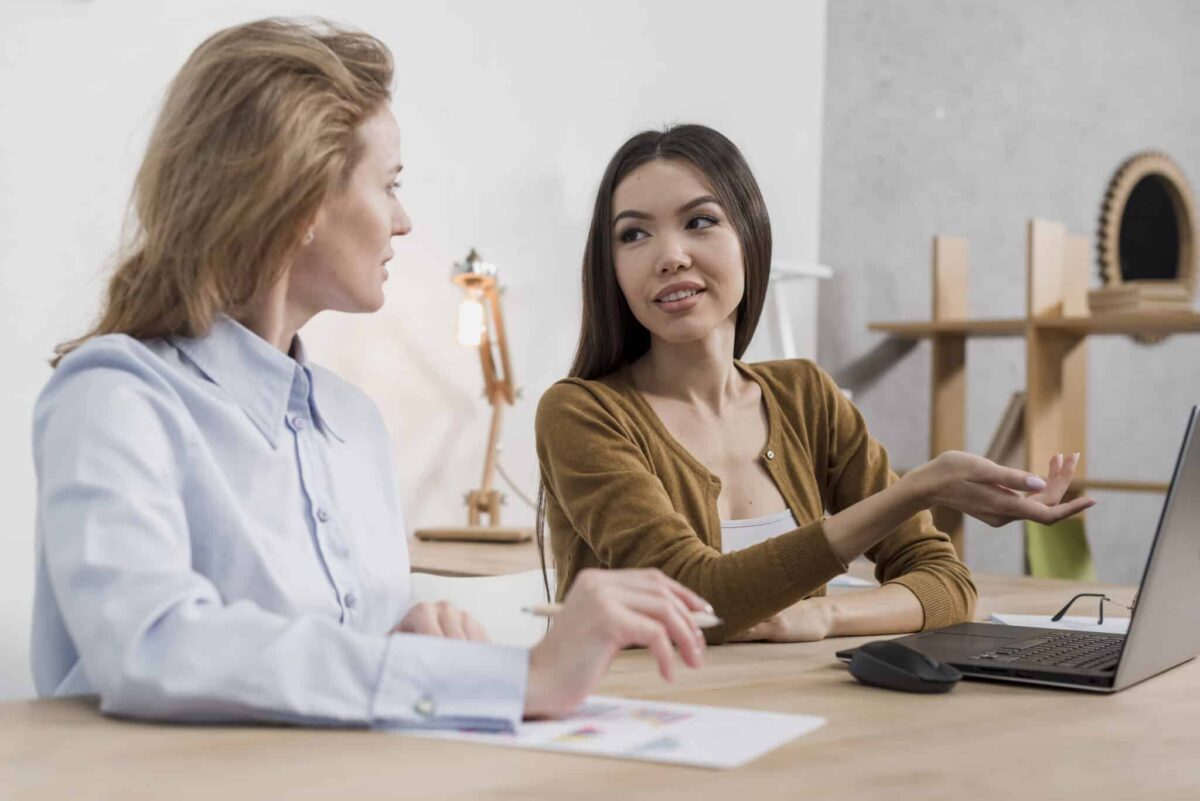 Two women in a mental health conversation