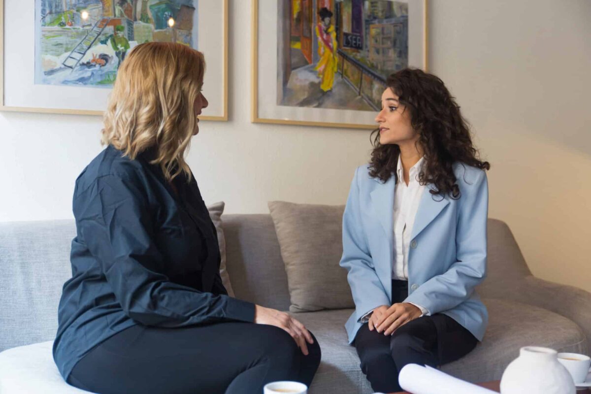 Client and consultant meeting at home or in office, DBT psychotherapy massachusetts