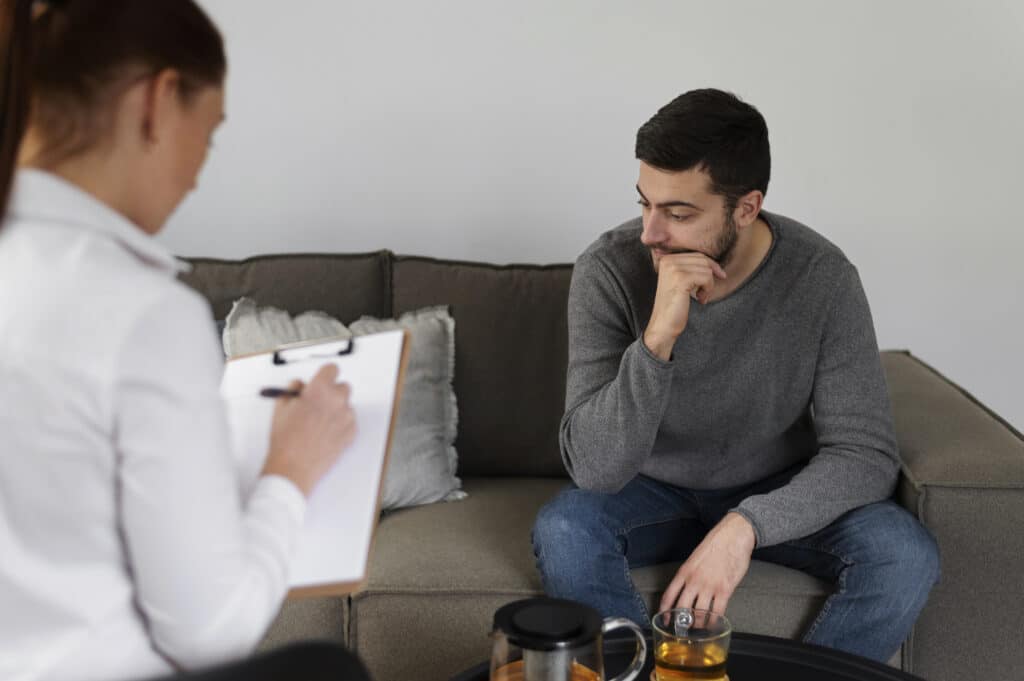 a man on a therapy session, best psycotherapy massachusetts