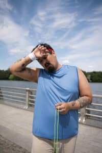 fat man having trouble breathing, eating disorder treatment in massachusetts