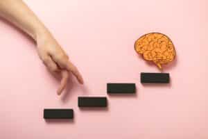 steps toward personal growth and better mental health, symbolizing self-improvement and emotional well-being