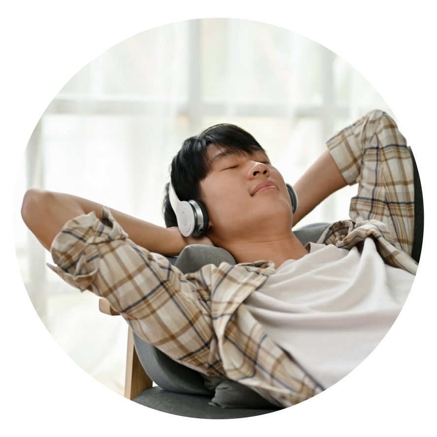 Boston Premier Psychiatry Asian Man Sleeping Happily Wellesley Massachusetts