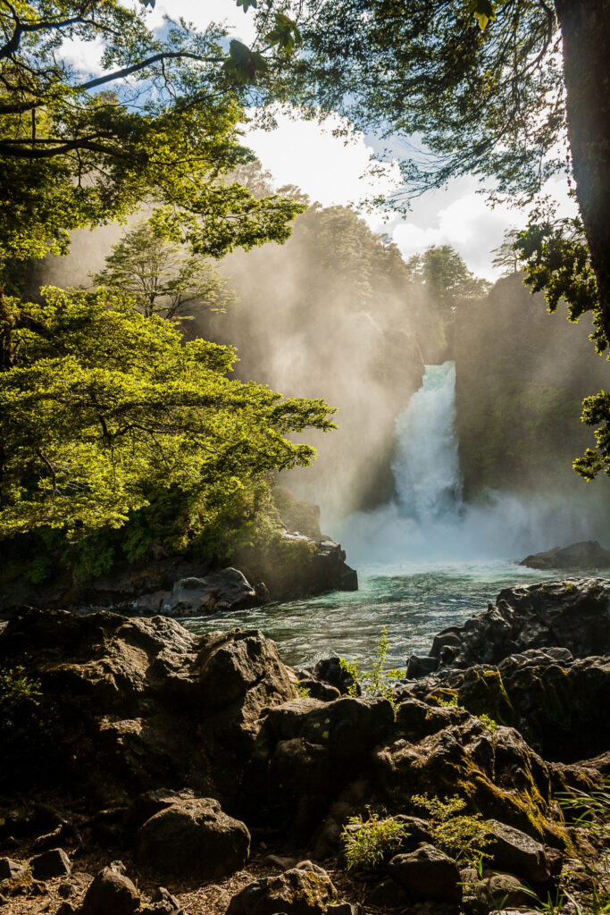 A calm nature scenery with a good day in the falls