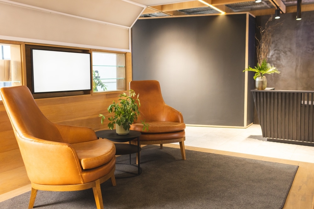 welcoming office interior — two chairs facing each other - logotherapy in boston ma